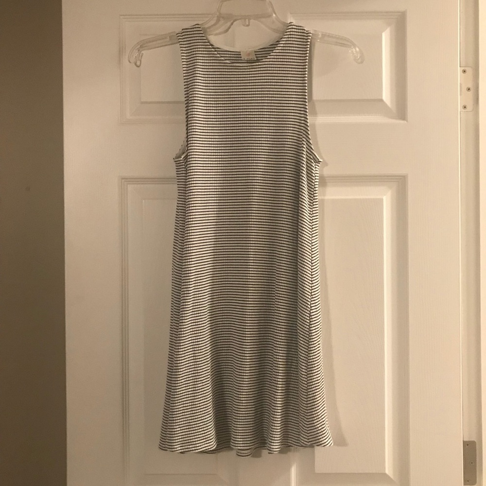Striped Black & White Shift Dress